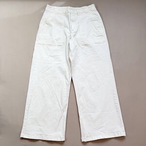 Pistola Sophia Wide Leg Pant SIZE 30 White High Rise Cropped Ankle Minimalist